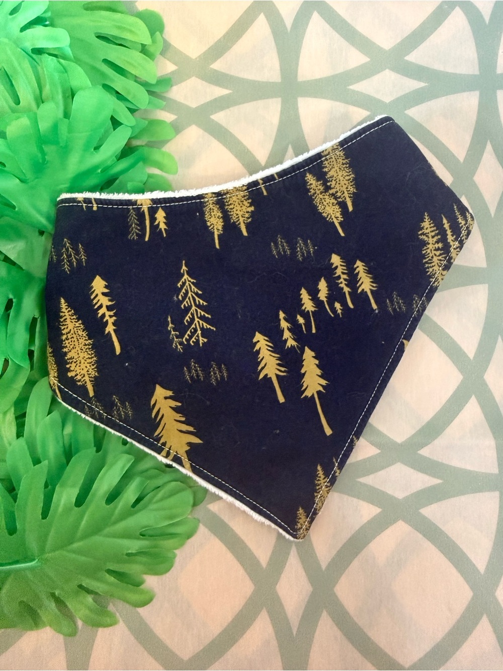 10/$25 • Sarita Baby Gold Tree Print Bandana Bib